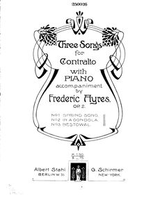 Partition complète, 3 chansons, Op.2, Ayres, Frederick