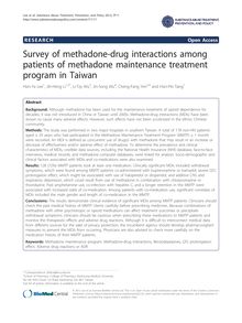 Survey of methadone-drug interactions among patients of methadone maintenance treatment program in Taiwan