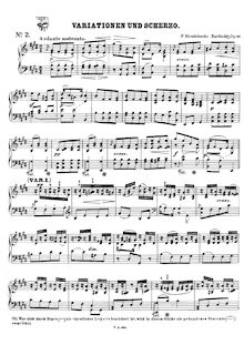 Partition Variationen und Scherzo, 4 pièces pour corde quatuor, Op.81