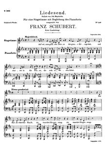 Partition 1st version, Liedesend, D.473, Song s End, Schubert, Franz