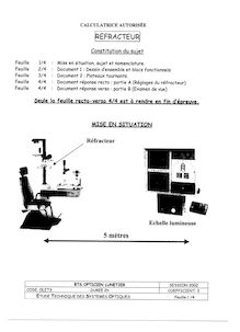 Etude technique des systèmes optiques 2002 BTS Opticien lunetier