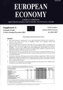 EUROPEAN ECONOMY. Supplement A Economic Trends N°10/11-October/November 2001