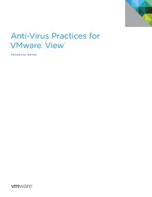 Anti-Virus Practices for VMwareо View