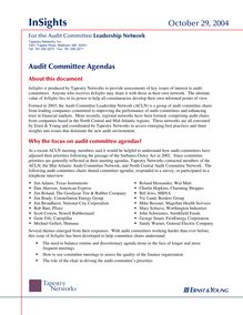 ACLN InSights - Audit Committee Agendas - 2 Nov 04 - Final