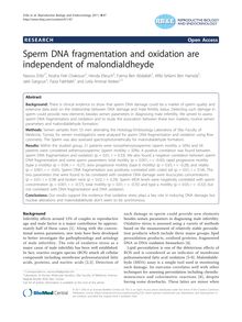 Sperm DNA fragmentation and oxidation are independent of malondialdheyde