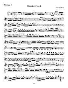 Partition violon I , partie, Overture No.1, G Major, Dunn, Bart