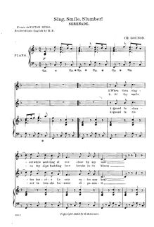 Partition complète (F major), Sérénade, Berceuse, F Major par Charles Gounod