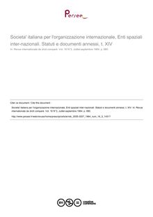 Societa  italiana per l organizzazione internazionale, Enti spaziali inter-nazionali. Statuti e documenti annessi, t. XIV - note biblio ; n°3 ; vol.16, pg 680-680