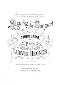 Partition complète et , partie, Mazurka de Concert pour Double basse et Piano