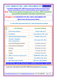 ISO 14001 Standard Documents