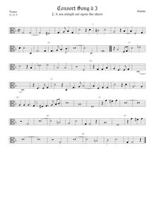 Partition ténor viole de gambe (alto clef), chansons pour 3 violes de gambe par Anonymous