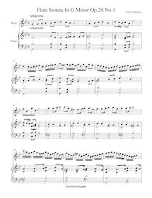 Partition complète, flûte Sonata No.1 en G minor Op.28 No.1, G minor