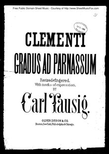 Partition Exercises 1-2, Gradus ad Parnassum, Clementi, Muzio