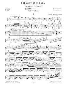 Partition de violon, violon Concerto en G minor, G minor