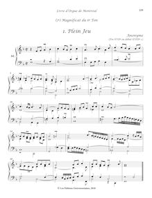 Partition 64-6, (7e) Magnificat du 6e Ton: , Plein Jeu - , Duo - , Basse - , Récit - , Trio - , Dialogue, Livre d orgue de Montréal