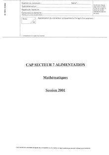 Mathématiques - Sciences 2001 CAP Agent d accueil et de conduite routière, transport de voyageurs
