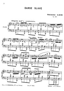 Partition complète, Danse slave, Op.156, Lack, Théodore