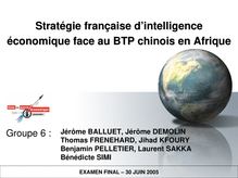 Stratégie française d intelligence économique face au BTP chinois ...