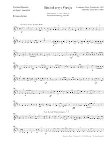 Partition B♭ basse clarinette, Liturgy of St. John Chrysostom,, Литургия святого Иоанна Златоуста par Pyotr Tchaikovsky