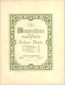 Partition Cover Page (color), 2 Compositions pour Piano, Op.60, Foote, Arthur