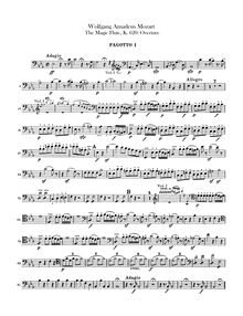 Partition basson 1, 2, Die Zauberflöte, The Magic Flute, Mozart, Wolfgang Amadeus