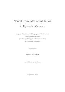Neural correlates of inhibition in episodic memory [Elektronische Ressource] / vorgelegt von Maria Wimber