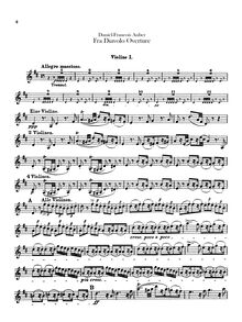 Partition violons I, Fra Diavolo, ou L hôtellerie de Terracine, Opéra comique en trois actes