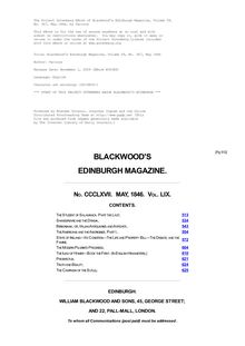 Blackwood s Edinburgh Magazine, Volume 59, No. 367, May 1846