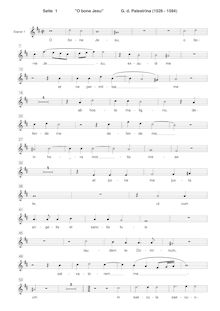 Partition Soprano 1 , partie, O bone Jesu, Palestrina, Giovanni Pierluigi da
