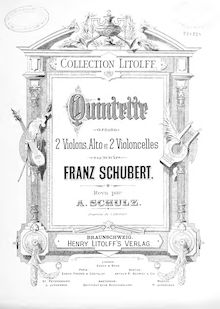 Partition violon 2, corde quintette, C Major, Schubert, Franz
