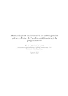 Méthodologie et environnement de développement orientés objets de l analyse mathématique la