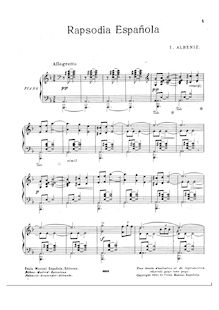 Partition complète, Rapsodia Española, Op.70, Albéniz, Isaac
