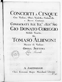 Partition hautbois 1 (400 dpi greyscale), 12 Concertos à cinque, Op.7
