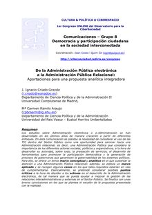 Comunicaciones – Grupo 8 Democracia y participación ciudadana ...