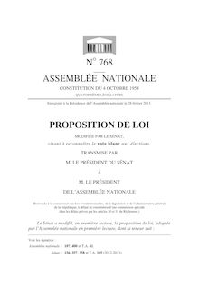 Assemblée Nationale: Proposition de loi visant à reconnaître le vote blanc aux élections