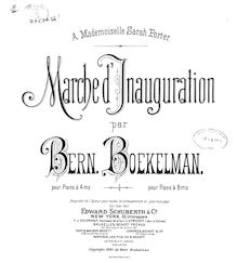 Partition complète, Inauguration March, E♭ major, Boekelman, Bernhardus