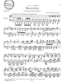 Partition No.5 - Nachtstück, 6 Oktavenetüden, Op.124, Huber, Hans