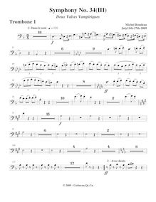 Partition Trombone 1, Symphony No.34, F major, Rondeau, Michel par Michel Rondeau