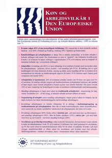 Køn og arbejdsvilkår i Den Europæiske Union resume