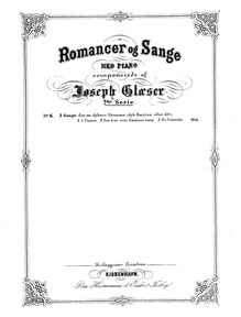 Partition complète, Tre Sange pour en dybere Stemme (dyb Baryton eller Alt) par Joseph Glæser