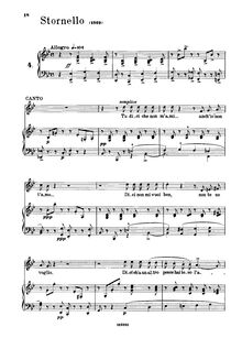 Partition , Stornello (1869), chansons pour voix et Piano, Verdi, Giuseppe
