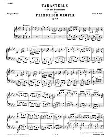 Partition complète, Tarantella, A♭ major, Chopin, Frédéric