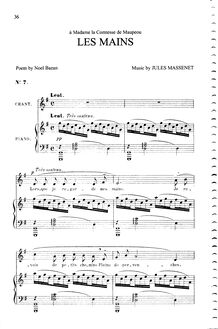Partition complète (G Major: medium voix et piano), Les mains