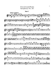 Partition hautbois 1, 2, Symphony No.83 en G minor, “La poule”, Sinfonia No.83