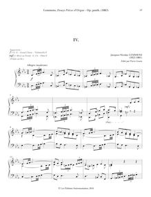 Partition , Allegro en C minor, orgue Music, Œuvres inédites de J.-N. Lemmens