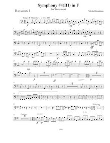 Partition basson 1, Symphony No.4  Pastorale , Symphony on Canadian Folk Themes par Michel Rondeau