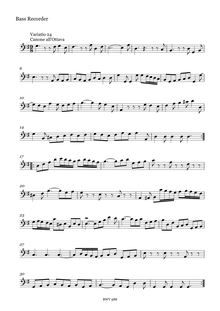 Partition Var.24 - basse enregistrement , Goldberg-Variationen, Goldberg Variations ; Aria mit 30 Veränderungen ; Clavier-Übung IV