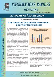 Le tourisme à La Réunion au premier semestre 2009