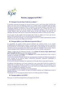 pourquoi adhérer à la FCPE ? (Format .pdf - Parents, rejoignez la ...