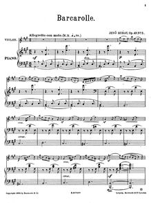 Partition de piano et partition de violon, 10 Morceaux, Op.49 par Jenö Hubay